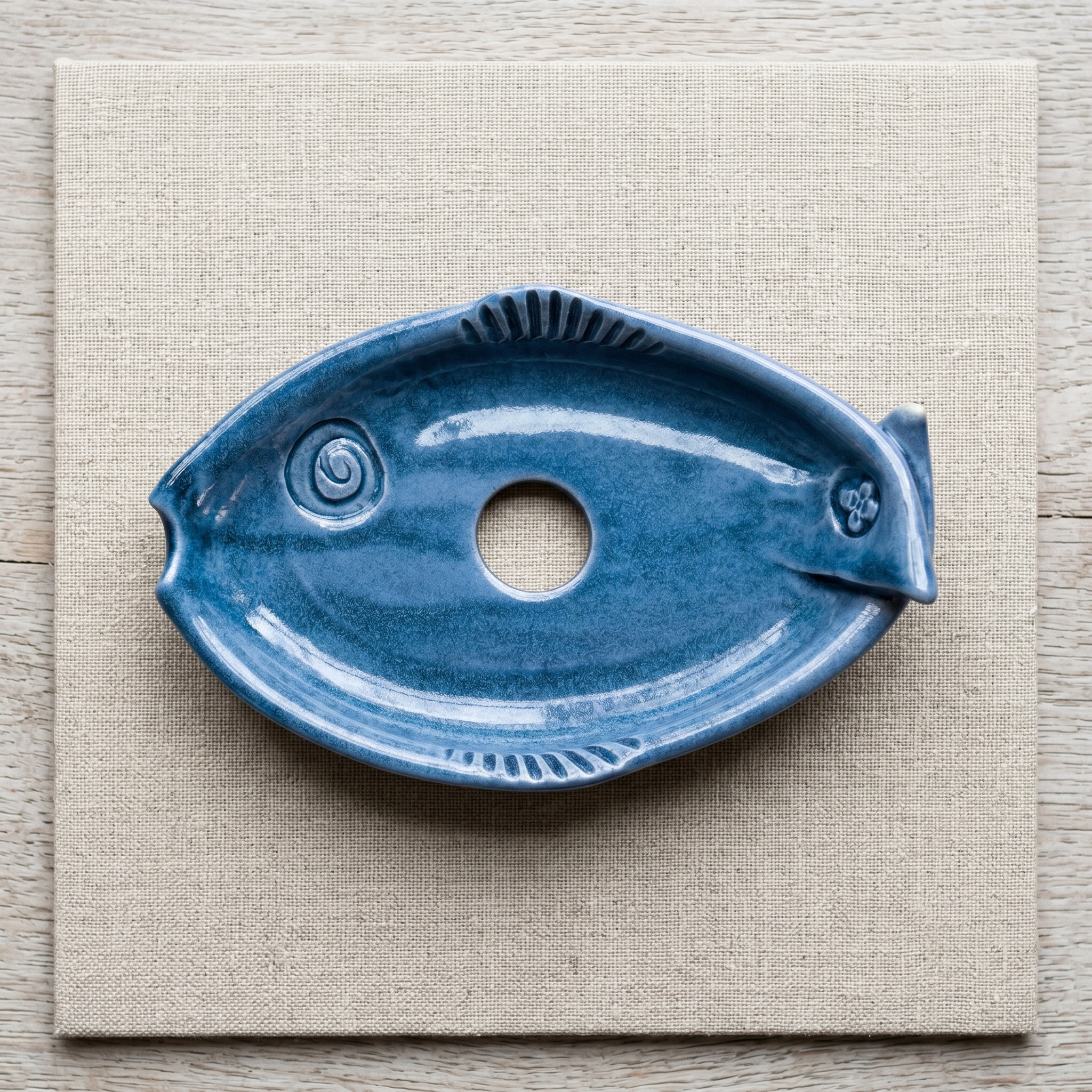 The Fish Soap Dish in Adriatic Cobalt