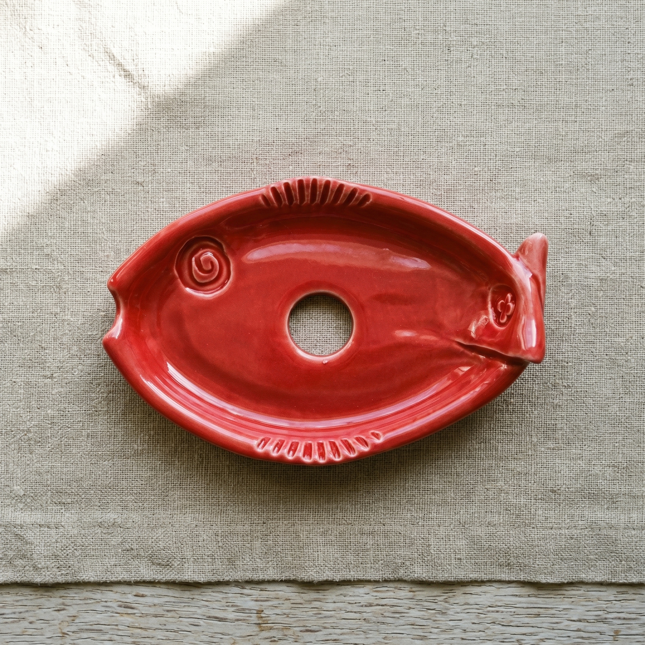 The Fish Soap Dish in Sunset Coral