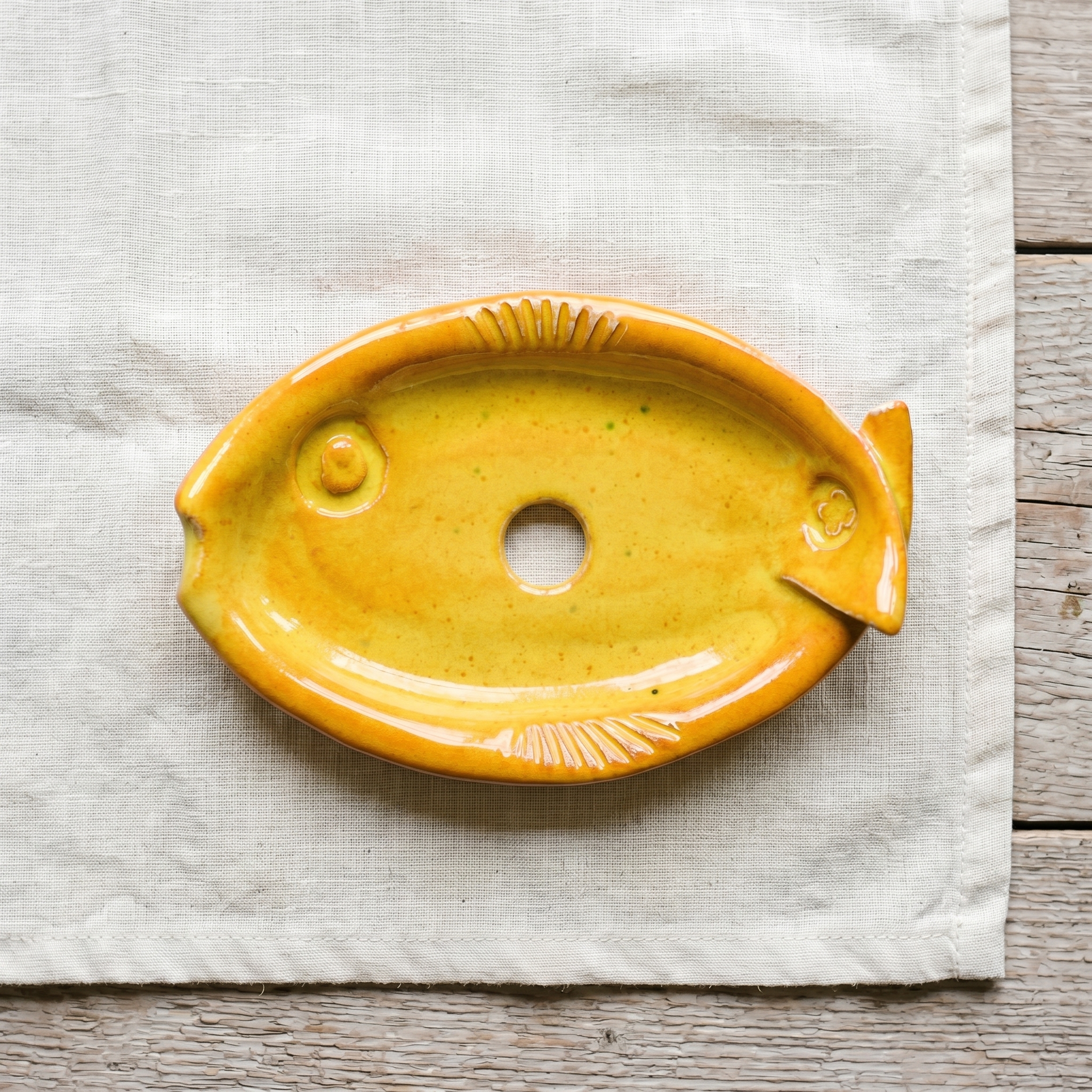 The Fish Soap Dish in Bell-Tower Gold