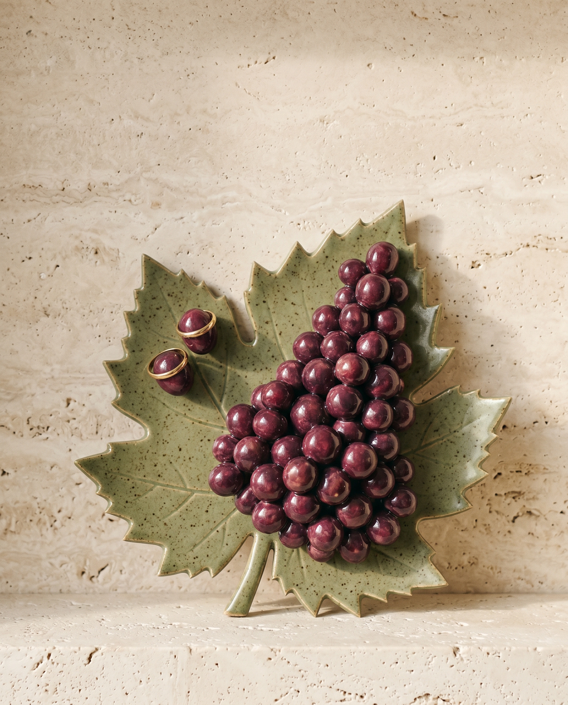 A wedding, a vine leaf, two sommeliers